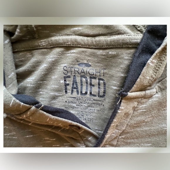 Straight Faded Hunter Green Lightweight Hooded Long Sleeve Top Size Large EUC - Picture 7 of 7